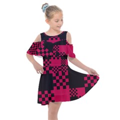 Cube Square Block Shape Kids  Shoulder Cutout Chiffon Dress by Dutashop