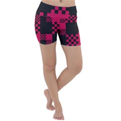 Cube Square Block Shape Lightweight Velour Yoga Shorts