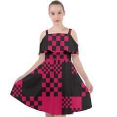 Cube Square Block Shape Cut Out Shoulders Chiffon Dress by Dutashop