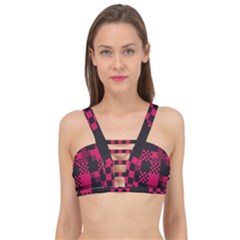 Cube Square Block Shape Cage Up Bikini Top