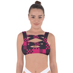 Cube Square Block Shape Bandaged Up Bikini Top