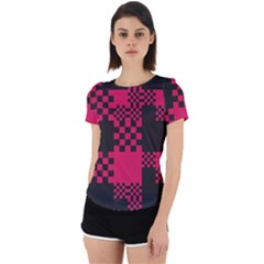 Cube Square Block Shape Back Cut Out Sport Tee by Dutashop