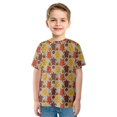 Sea Turtle Sea Life Pattern Kids  Sport Mesh Tee by Dutashop