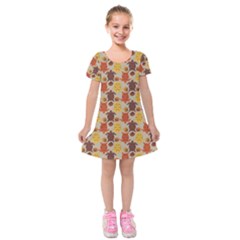 Sea Turtle Sea Life Pattern Kids  Short Sleeve Velvet Dress