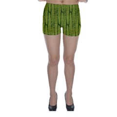 Fern Texture Nature Leaves Skinny Shorts by Dutashop