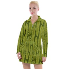 Fern Texture Nature Leaves Women s Long Sleeve Casual Dress by Dutashop