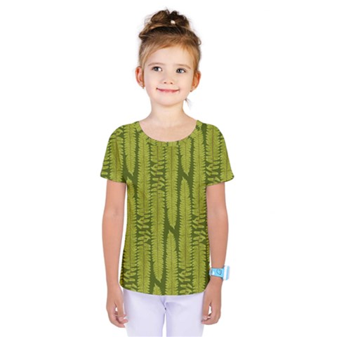 Fern Texture Nature Leaves Kids  One Piece Tee by Dutashop