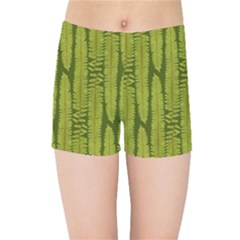 Fern Texture Nature Leaves Kids  Sports Shorts by Dutashop