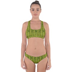 Fern Texture Nature Leaves Cross Back Hipster Bikini Set by Dutashop