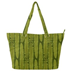 Fern Texture Nature Leaves Full Print Shoulder Bag by Dutashop