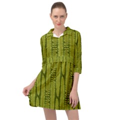 Fern Texture Nature Leaves Mini Skater Shirt Dress by Dutashop