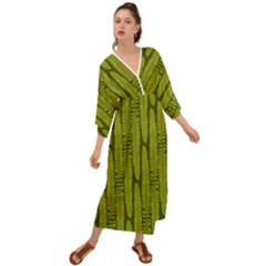 Fern Texture Nature Leaves Grecian Style  Maxi Dress by Dutashop