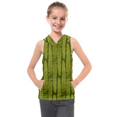 Fern Texture Nature Leaves Kids  Sleeveless Hoodie