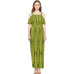 Fern Texture Nature Leaves Draped Sleeveless Chiffon Jumpsuit