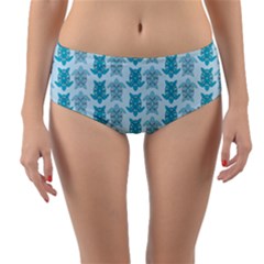 Sea Turtle Sea Animal Reversible Mid-waist Bikini Bottoms by Dutashop