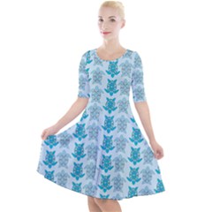 Sea Turtle Sea Animal Quarter Sleeve A-line Dress by Dutashop