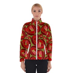 Abstract Rose Garden Red Winter Jacket