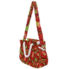 Abstract Rose Garden Red Rope Handles Shoulder Strap Bag