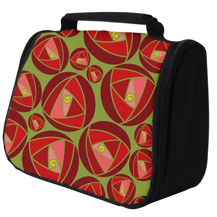 Abstract Rose Garden Red Full Print Travel Pouch (Big)