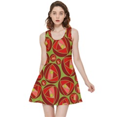 Abstract Rose Garden Red Inside Out Reversible Sleeveless Dress