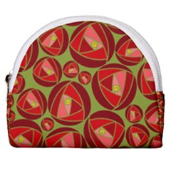 Abstract Rose Garden Red Horseshoe Style Canvas Pouch by Dutashop