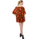 Abstract Rose Garden Red Oversized Chiffon Top View2