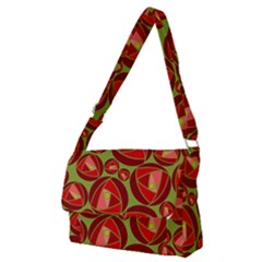 Abstract Rose Garden Red Full Print Messenger Bag (m)