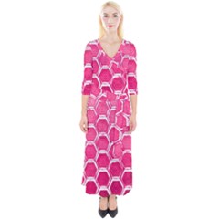 Hexagon Windows Quarter Sleeve Wrap Maxi Dress by essentialimage365