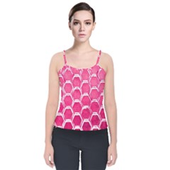 Hexagon Windows Velvet Spaghetti Strap Top