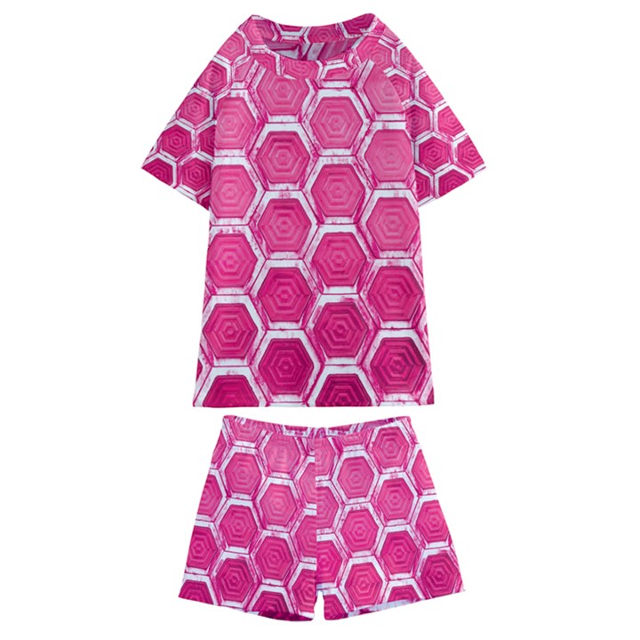 Hexagon Windows Kids  Swim Tee and Shorts Set