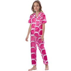 Hexagon Windows Kids  Satin Short Sleeve Pajamas Set by essentialimage365