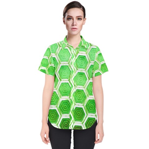 Hexagon Windows Women s Short Sleeve Shirt by essentialimage365