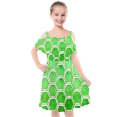 Hexagon Windows Kids  Cut Out Shoulders Chiffon Dress by essentialimage365