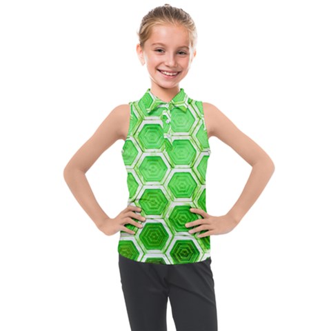 Hexagon Windows Kids  Sleeveless Polo Tee by essentialimage365