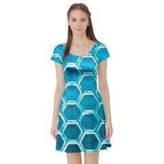 Hexagon Windows Short Sleeve Skater Dress by essentialimage365