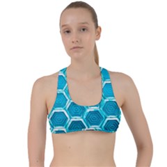 Hexagon Windows Criss Cross Racerback Sports Bra by essentialimage365