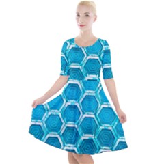 Hexagon Windows Quarter Sleeve A-line Dress by essentialimage365