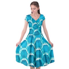 Hexagon Windows Cap Sleeve Wrap Front Dress by essentialimage365