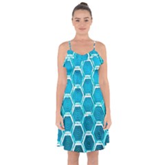 Hexagon Windows Ruffle Detail Chiffon Dress by essentialimage365