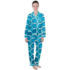 Hexagon Windows Satin Long Sleeve Pajamas Set by essentialimage365