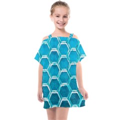 Hexagon Windows Kids  One Piece Chiffon Dress by essentialimage365