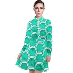 Hexagon Windows Long Sleeve Chiffon Shirt Dress by essentialimage365