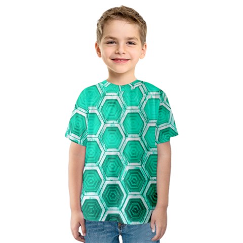 Hexagon Windows Kids  Sport Mesh Tee by essentialimage365