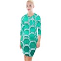 Hexagon Windows Quarter Sleeve Hood Bodycon Dress View1