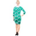 Hexagon Windows Quarter Sleeve Hood Bodycon Dress View2