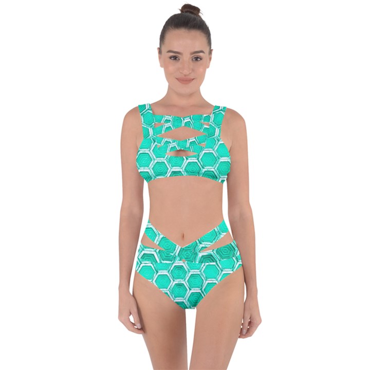 Hexagon Windows Bandaged Up Bikini Set 