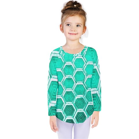 Hexagon Windows Kids  Long Sleeve Tee by essentialimage365