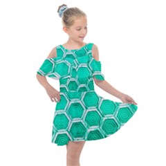 Hexagon Windows Kids  Shoulder Cutout Chiffon Dress by essentialimage365