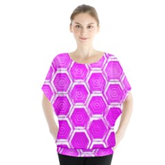 Hexagon Windows Batwing Chiffon Blouse