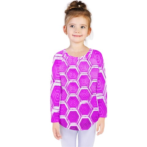 Hexagon Windows Kids  Long Sleeve Tee by essentialimage365